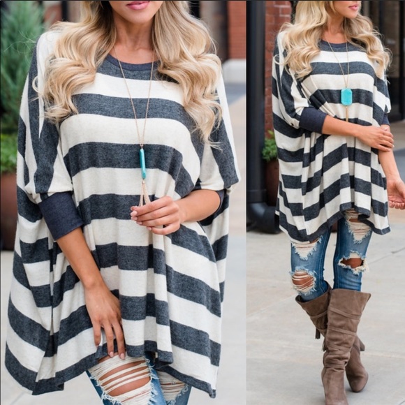 Cherish Tops - BESTSELLER!!  Striped Dolman Top